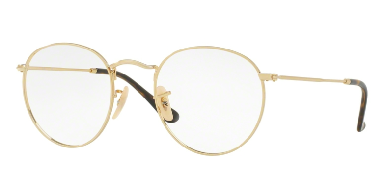 Ray Ban Brille in Gold & Rund aus Metall für Damen & Herren 0RX3447V 2500 50